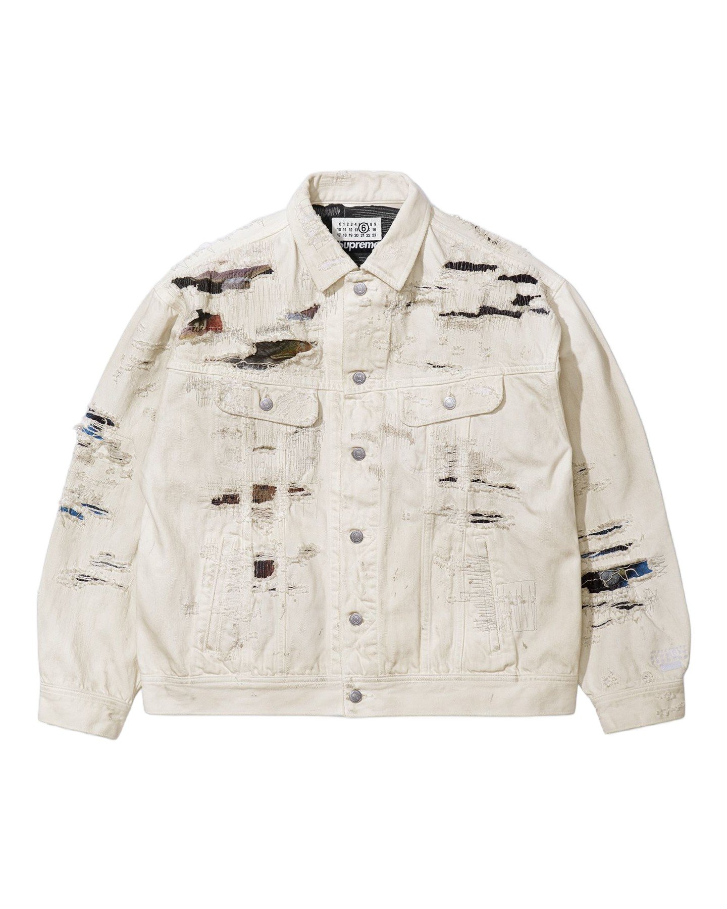 Supreme®/MM6 Maison Margiela Distressed Selvedge Denim Trucker Jacket view 6